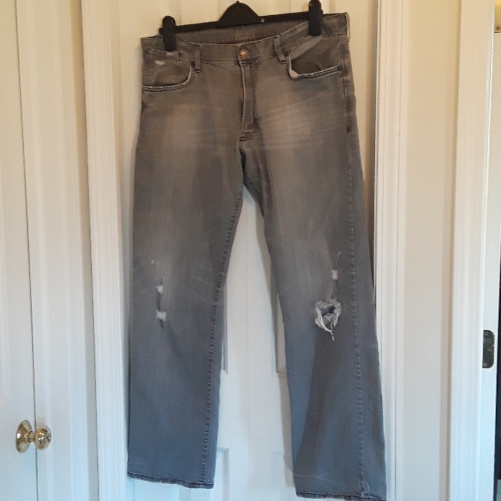 ALC Jeans Distress Gray Size 36W/34L Slim Straight